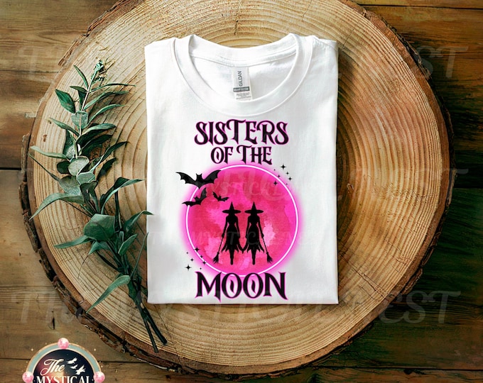 Sisters of the Moon PNG: Witch Coven Vintage Halloween Design (Digital Download)