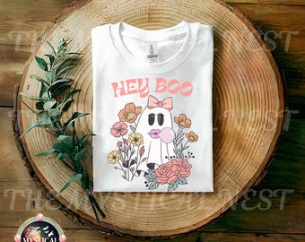 Hey Boo Ghost PNG - Cute Halloween Clipart, Digital Art Illustration, Instant Download, Ghost PNG, Halloween Decor