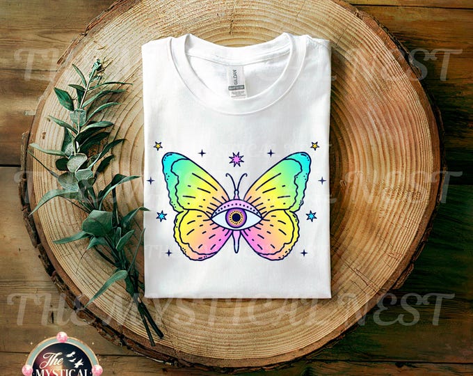 Third Eye Butterfly PNG, All Seeing Eye, Spiritual Art Digital Download, Mystical PNG, Third Eye Sublimation,