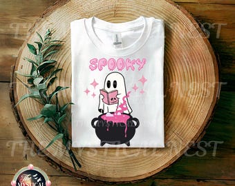 Pink Halloween Ghost PNG: Spooky Cauldron Sublimation (Digital Download)