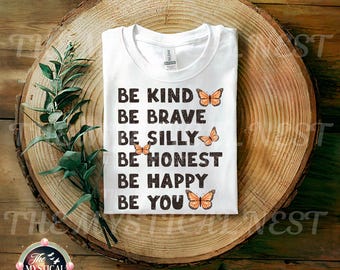 Positive Affirmation PNG, Be Kind PNG, Butterfly Graphic Design, Mental Health Awareness, Digital Download, Positive Vibes