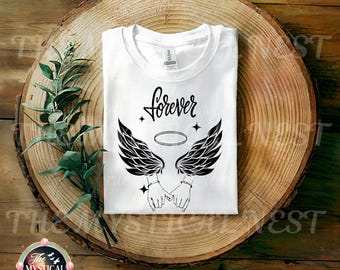 In Memory PNG, Memorial Gift png, Forever PNG, Pinky Promise PNG, Angel Wings svg, Rest in Peace png, Loving Memory svg