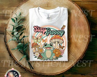 Frog Clipart PNG Sublimation, Retro Graphics Download, Groovy Clipart, Vintage Graphics for Crafting, Digital Image