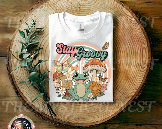 Frog Clipart PNG Sublimation, Retro Graphics Download, Groovy Clipart, Vintage Graphics for Crafting, Digital Image