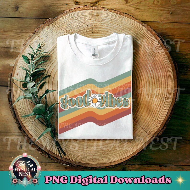 Good Vibes and Retro Vibes PNG Instant Download by the mystical nest