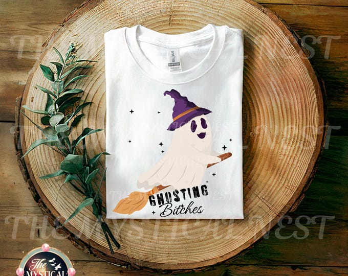 Ghosting Bitches PNG, Funny Halloween PNG, Halloween Sublimation, Ghost Clipart, Sublimation Design, Digital Download, Halloween Tee