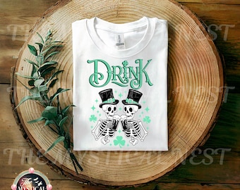 Skeleton Drinking PNG, Funny Shirt Design, Paddy Day PNG, Beer Clipart, Skeleton Clipart