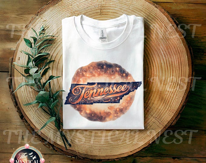 Tennessee PNG, Cosmic Universe Design, Mystical Sublimation Clipart, Retro State of Tennessee, Volunteer State Tennessee Clipart
