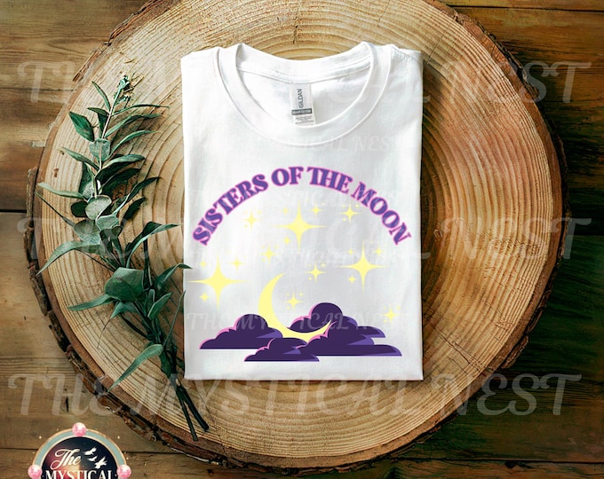 Sisters of the Moon Sublimation, Digital Download, Moon Art, Celestial PNG, Witchy PNG, Mystical PNG, Crafting Design, Instant Download