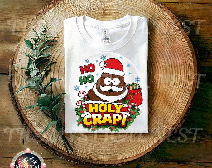 Funny Christmas Poo Emoji PNG | Crude Santa Cartoon (Digital Download)