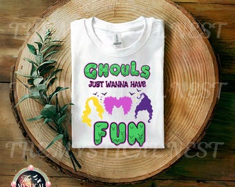 Neon Halloween Ghouls PNG: Spooky Sublimation Design (Digital Download)