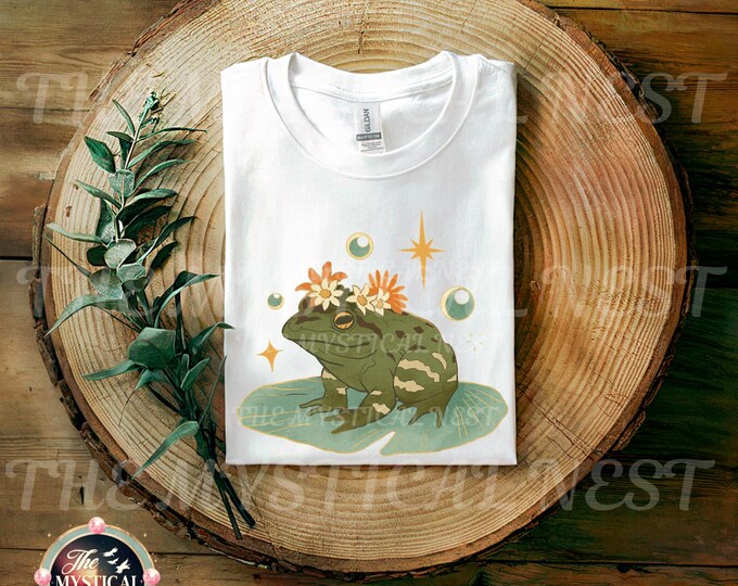 Ethereal Frog PNG, Vintage Clipart, Sublimation Digital Download, Frog Digital Art, Whimsical Magic, Mystical PNG, Instant Download