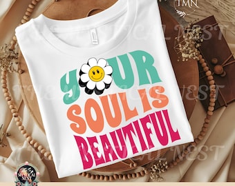 Retro Soul Flower Power PNG, Good Vibes Sublimation (Digital Download)