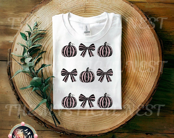 Coquette Pumpkin Bow PNG: Trendy Halloween Sublimation Design (Digital Download)