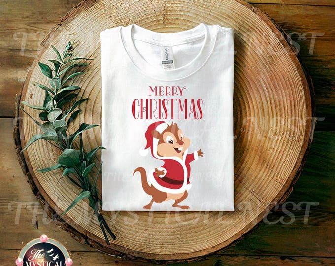 Merry Christmas Chipmunk PNG: Holiday Clipart (Digital Download)