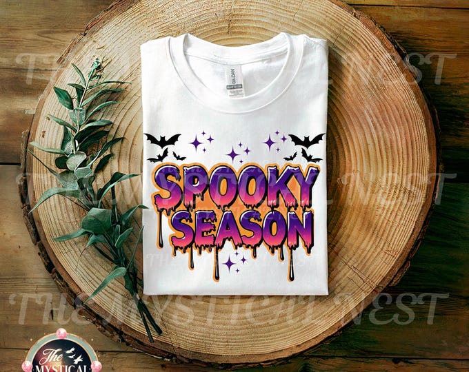Spooky Season PNG, Neon Halloween PNG, Drip Spooky Vibes Clipart, Halloween Shirt Design, Trendy Spooky Season PNG, Scary Shirt Sublimation