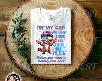 Funny 4th of July Raccoon PNG: Independence Day Sublimation (Digital Download