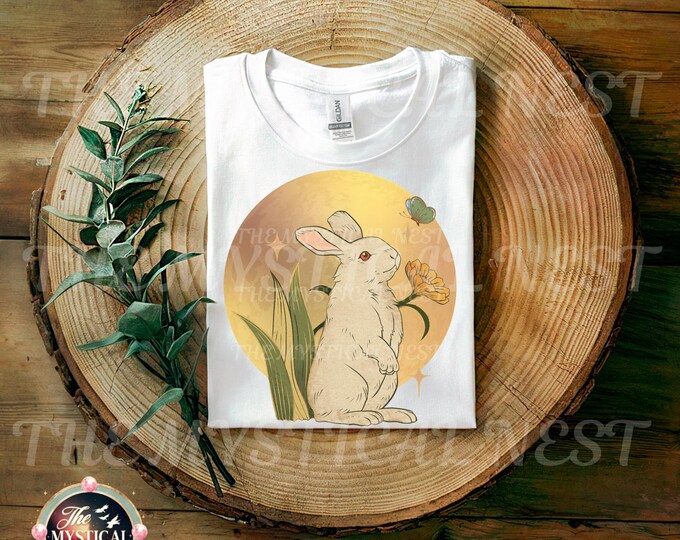 Ethereal Rabbit PNG, Magic Sublimation, Mystical PNG, Full Moon Clipart, Printable Digital Download, Ethereal wall decor
