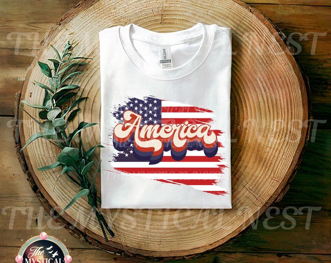 America PNG, Retro Red White Blue Sublimation, 4th of July Png, USA png Design, Patriotic Art png, American Pride Simple Design
