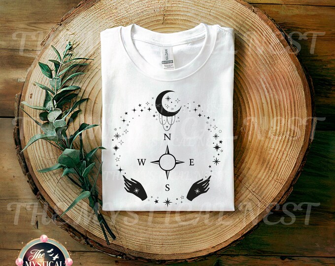 Celestial Compass PNG, Sublimation Design, Celestial Art, Clipart for Crafts, Digital Download