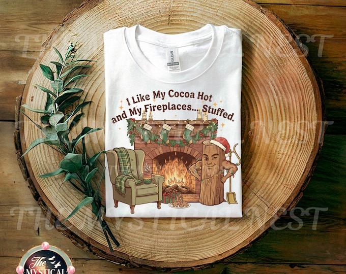 Funny Christmas Cocoa & Firewood PNG: Log Cabin Shirt (Digital Download)