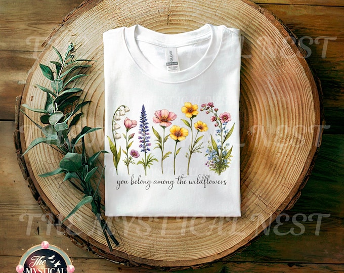 Wildflower PNG Design, Boho Floral Sublimation, Cottage Core Shirt Art (Digital Download)