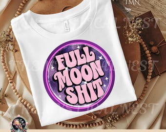 Witchy Full Moon PNG, Celestial Clipart, Sublimation Design (Digital Download)