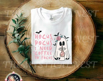 Halloween Ghost Coffee PNG: Retro Spooky Design (Digital Download