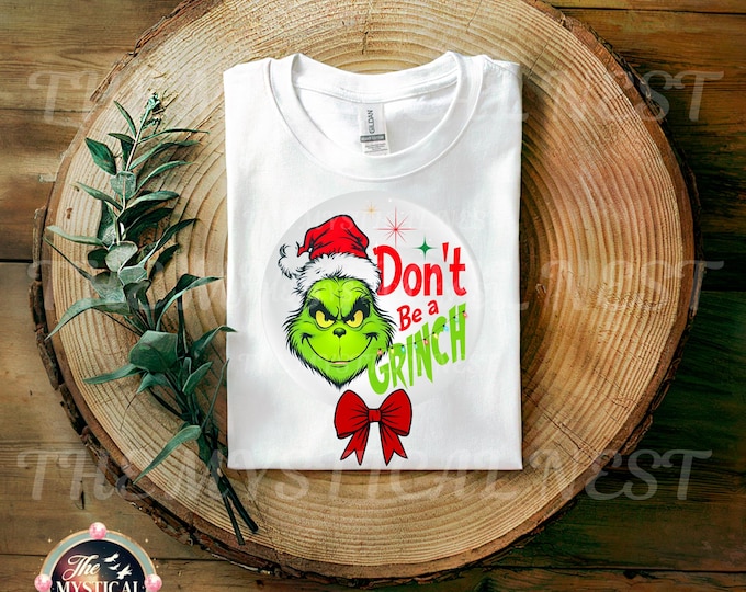 Funny Grinch Christmas PNG: Holiday Shirt Design (Digital Download