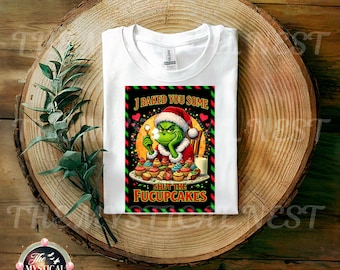 Shut The Fucupcakes PNG, Funny Christmas Cupcake PNG, Big Mean Guy, Sarcastic Holiday Humor PNG, (Digital Download)