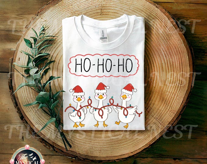 Christmas Ducks PNG: HOHOHO Holiday Design (Digital Download)