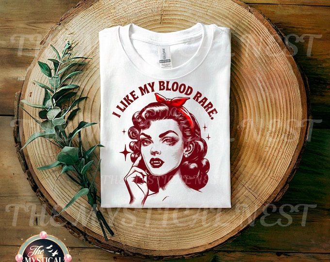 Vampire PNG, I Like My Blood Rare, Vampire Girl Halloween, Vampire Theme, Vintage Vampire, Halloween PNG, Spooky Season, Blood Thirsty