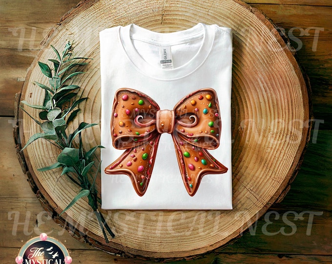 Christmas Coquette Bow, Gingerbread PNG, Coquette Bow PNG, Christmas Clipart, Christmas Bow PNG, Christmas Shirt, Digital Download