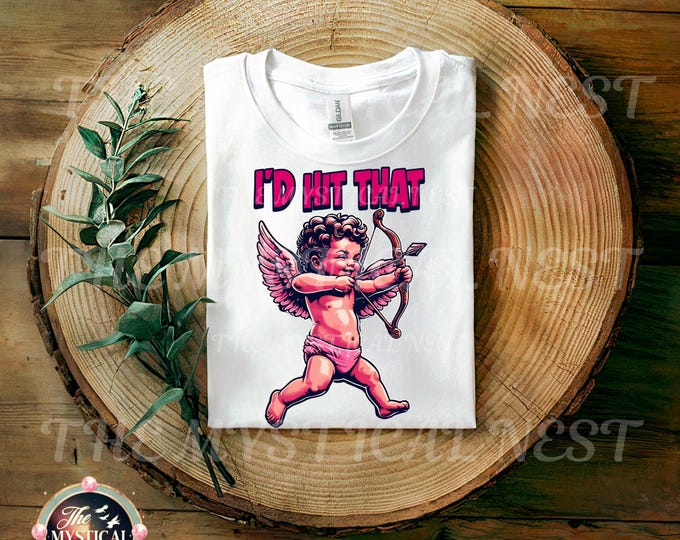 Funny Cupid Valentine PNG, I'd Hit That Graphic (Digital Download)