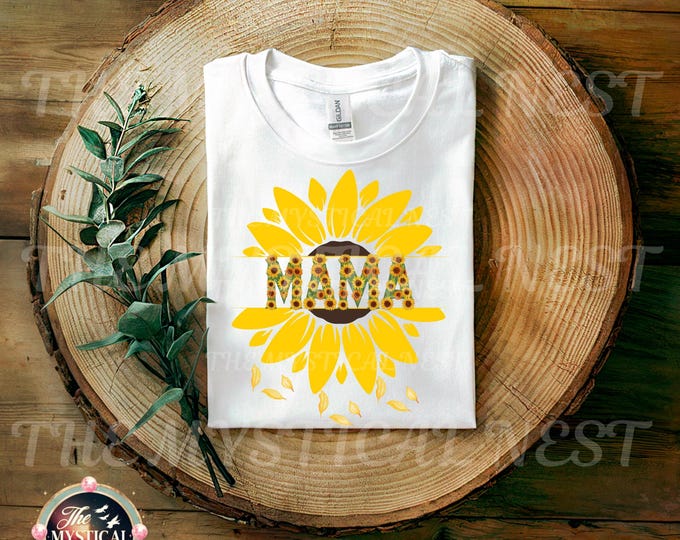 Mothers Day PNG, Mama PNG, Sunflower Clipart, Digital Download, Mom Shirt Design, Sunflower Sublimation Design, PNG Sublimation