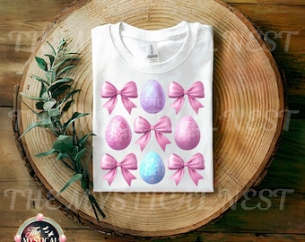 Easter Coquette Bows & Eggs PNG: Trendy Clipart (Digital Download)