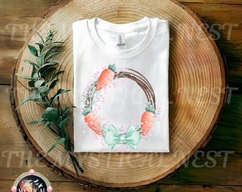 Easter Carrot Wreath PNG: Holiday Sublimation Design (Digital Download)