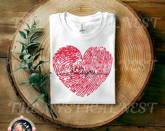 Fingerprint Heart PNG, I Love You, Valentine's Day Gift (Digital Download)