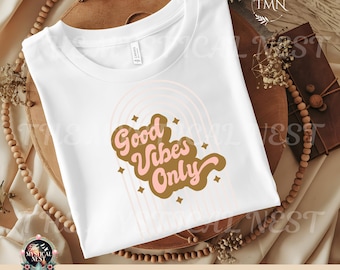 Good Vibes Only PNG: Retro Sublimation Design (Digital Download