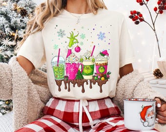 Grinch-Kaffeebecher (PNG), weihnachtliches Kakao-Sublimationsdesign, transparenter Download