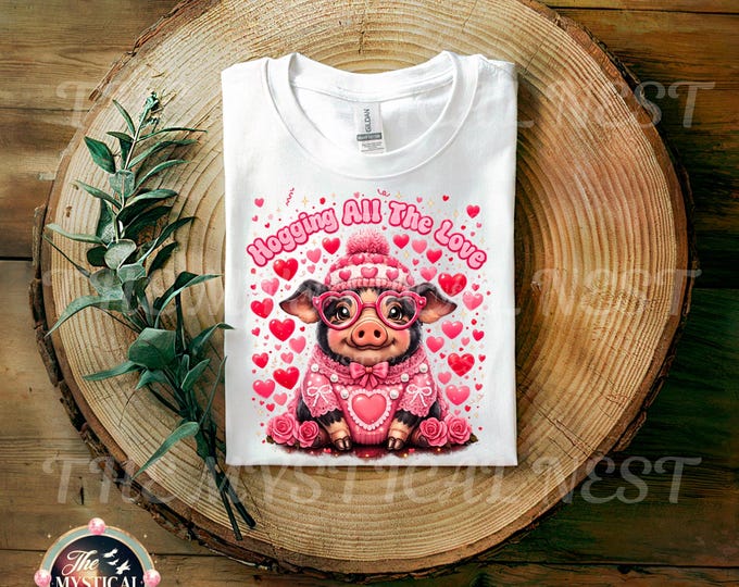 Valentine Pig PNG, Funny Sublimation Clipart (Digital Download