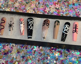 Gothic Occult Witchy Demon Satanic Press on Nails - Etsy