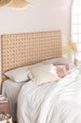 Wood and Leather Headboard -King Size Headboard- Queen Wall Mounted Headboard- White Floating Headboard- Gray Wood Headboard- Headboard Only 