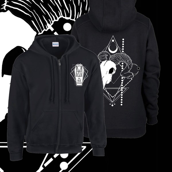 Corsican skull - alter gothic zip up hoodie- The Hex Coven