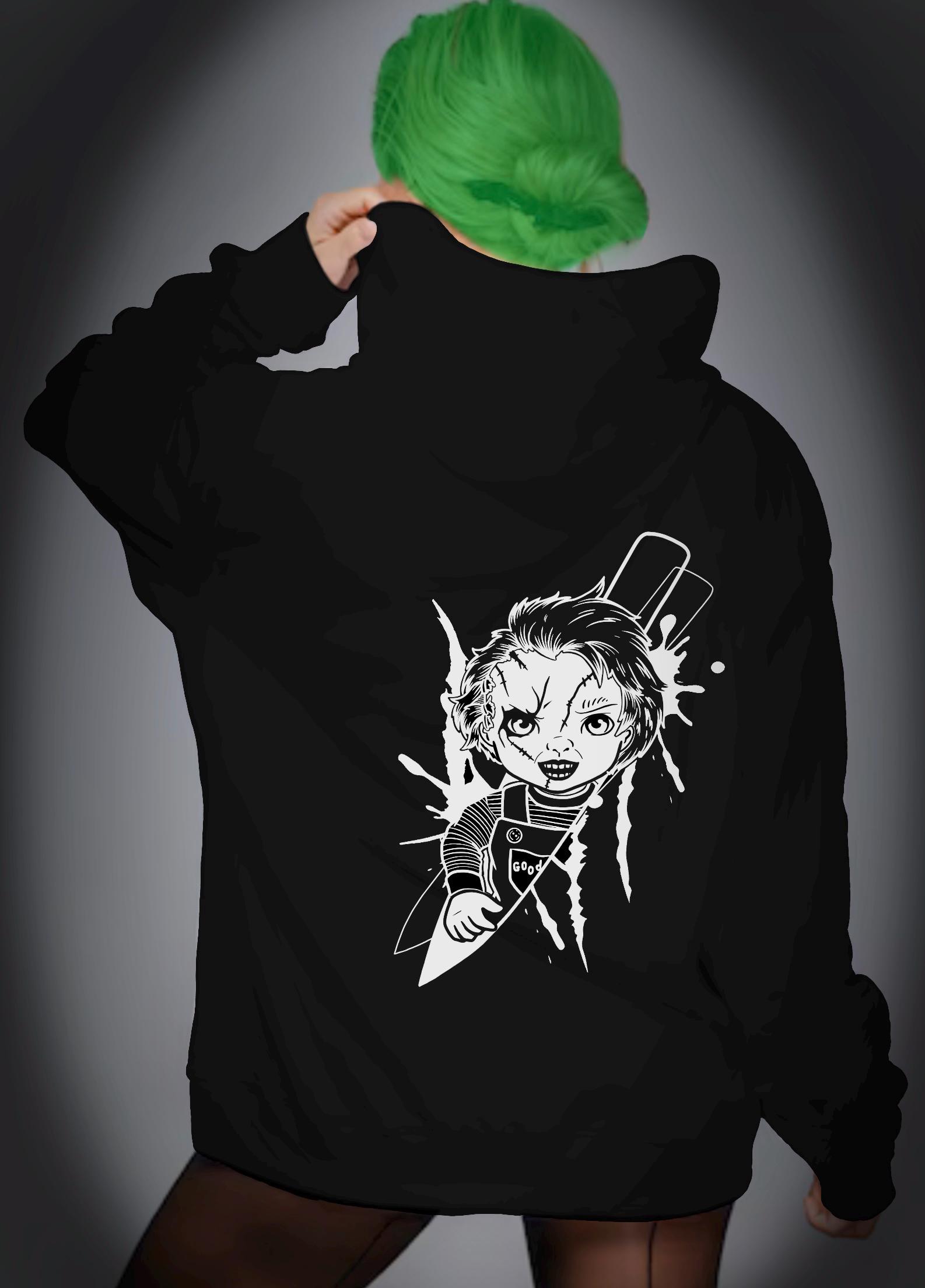 Wanna Play? Chucky Alternative Gothic Zip up Hoodie- the Hex Coven