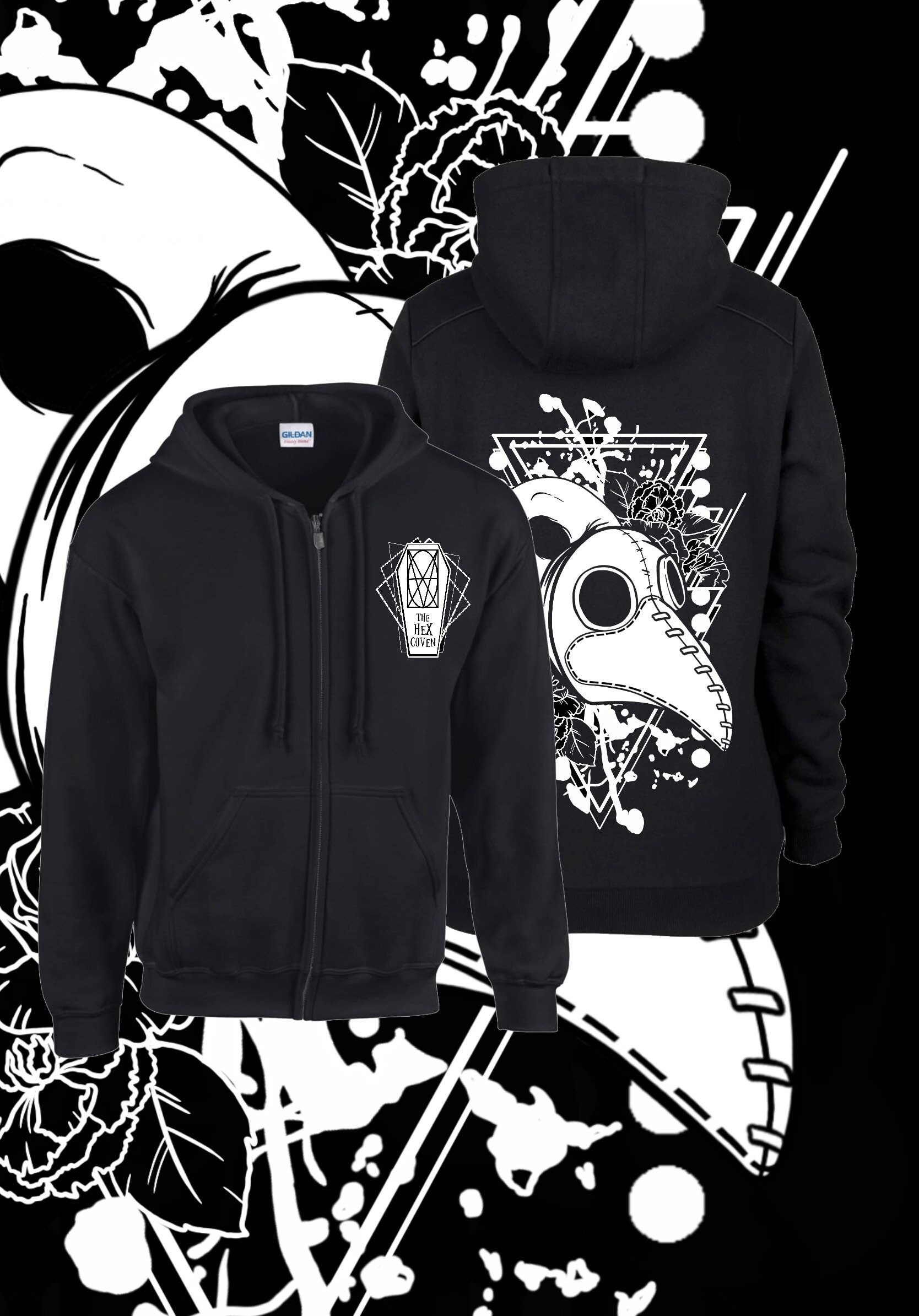 Plague Doctor Alternative Black Zip up Gothic Hoodie the - Etsy