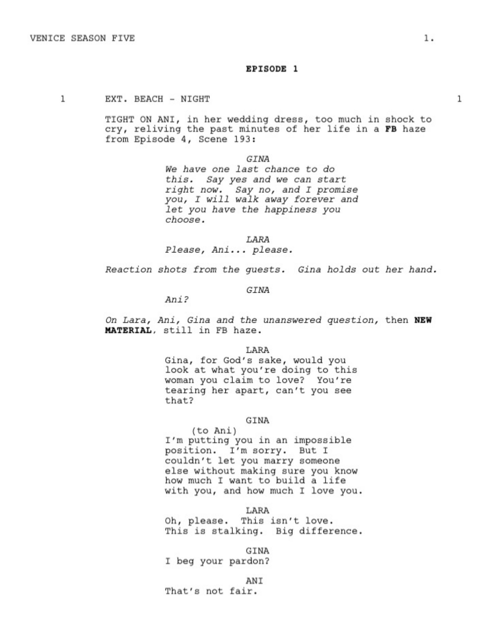 Venicitan Script Venice the Series Season 5 Digital Script - Etsy