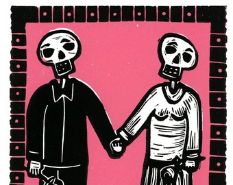 Day of the Dead Linosnede Te Amo/I Love You