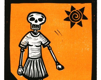 Day of the Dead Linosnede SK8 Chica, schaatsen