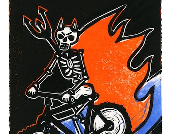 Day of The Dead Linosnede / fiets